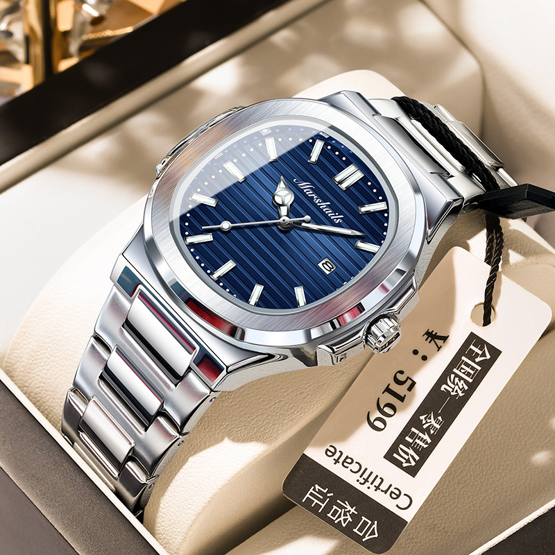 swiss brand new waterproof ultra-thin men's watch calendar quartz watch live broadcast foreign trade popular style one piece dropshipping full figure
