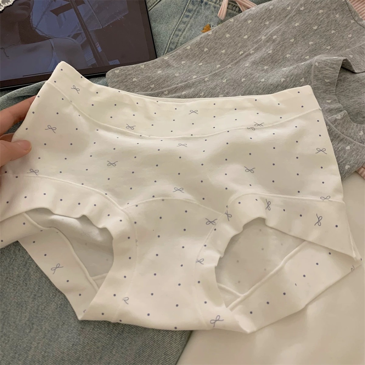 women's long-staple cotton underwear belly contracting sheath small boxer briefs lengthened crotch cotton plus size mid mid-waist underwear details Picture