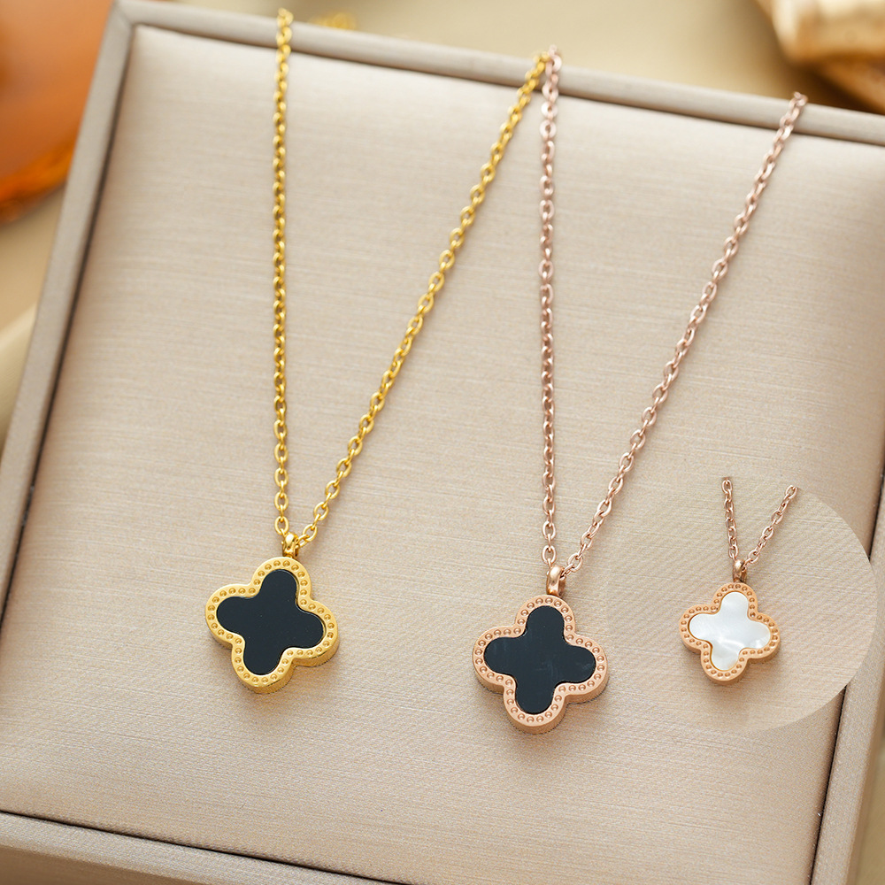 europe and america cross border light luxury micro-inlaid personalized titanium steel necklace women's fashion ins high sense clavicle chain jewelry non-fading Specification drawing