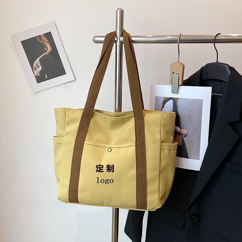 large capacity tote canvas bag for work and going out good-looking commuter's all-matching art student book one shoulder bag bag full figure