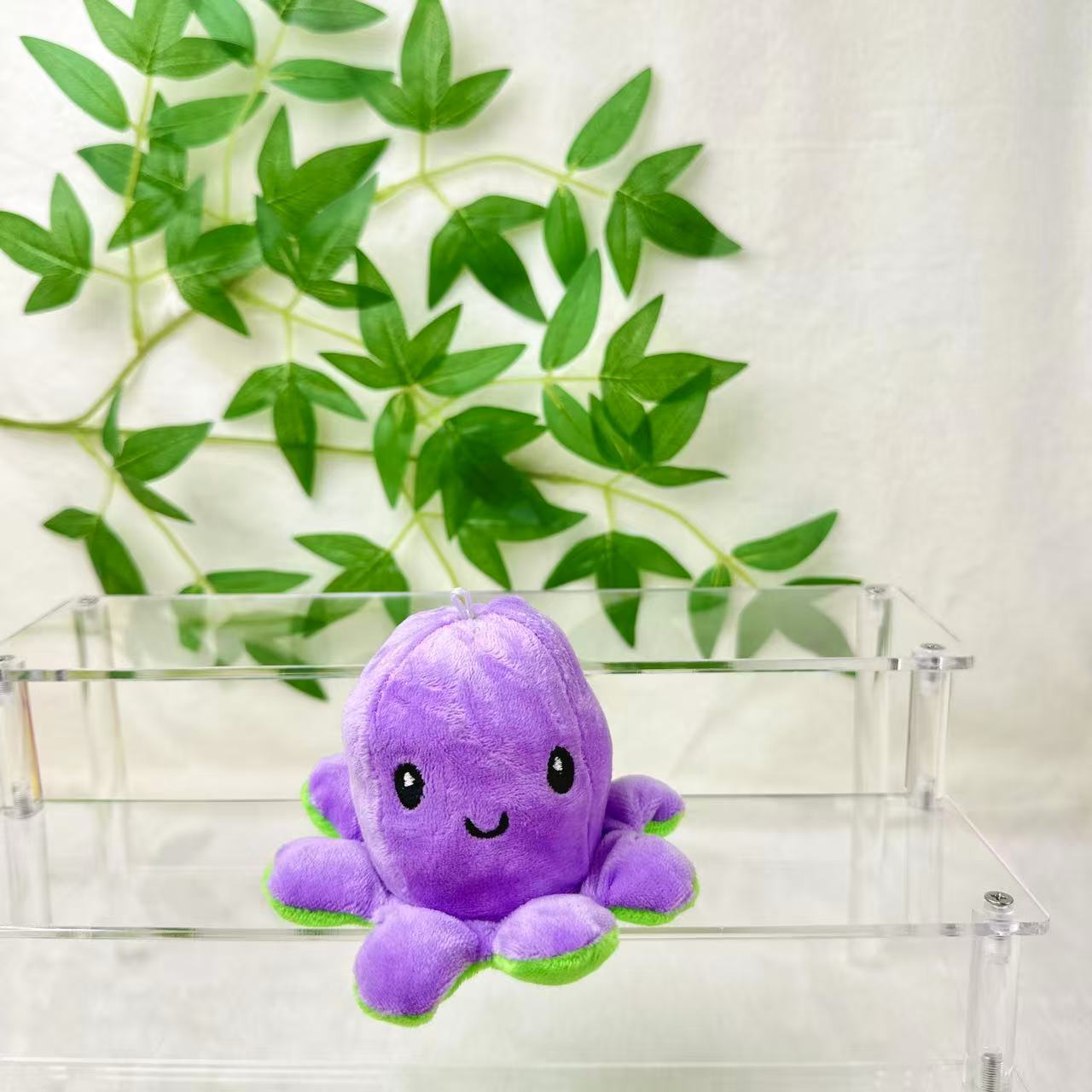 Creative and cute flip double-sided big octopus keychain plush pendant, plush toy bag, small pendant detail image 4