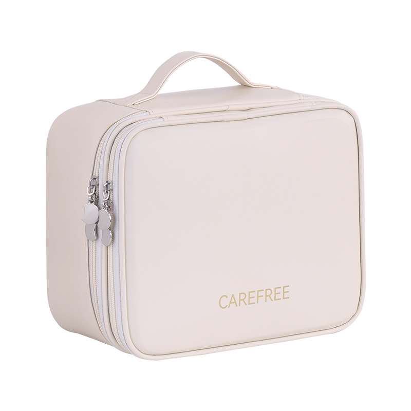cross-border new double-layer four-partition storage cosmetic bag travel portable and versatile portable cosmetic case wash bag Item Picture