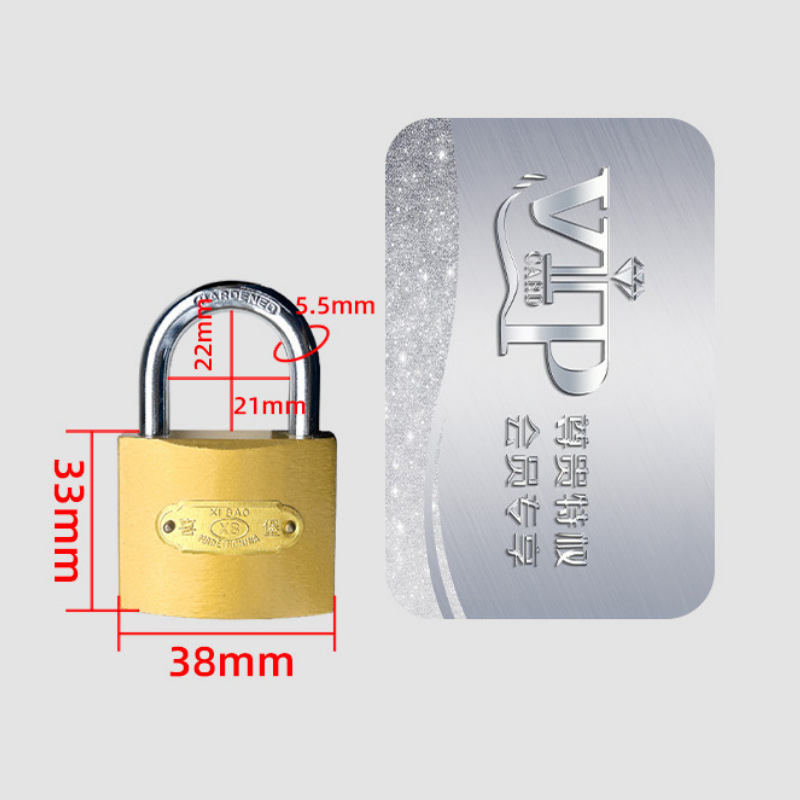 single open open lock, one-word imitation copper multi-key multi-specification imitation copper padlock student household dormitory cabinet lock head Item Picture