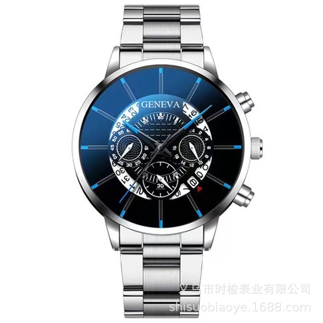 factory direct sales calendar steel watch men's large dial quartz watch cross-border men's watch foreign trade men's watch wholesale Specification drawing