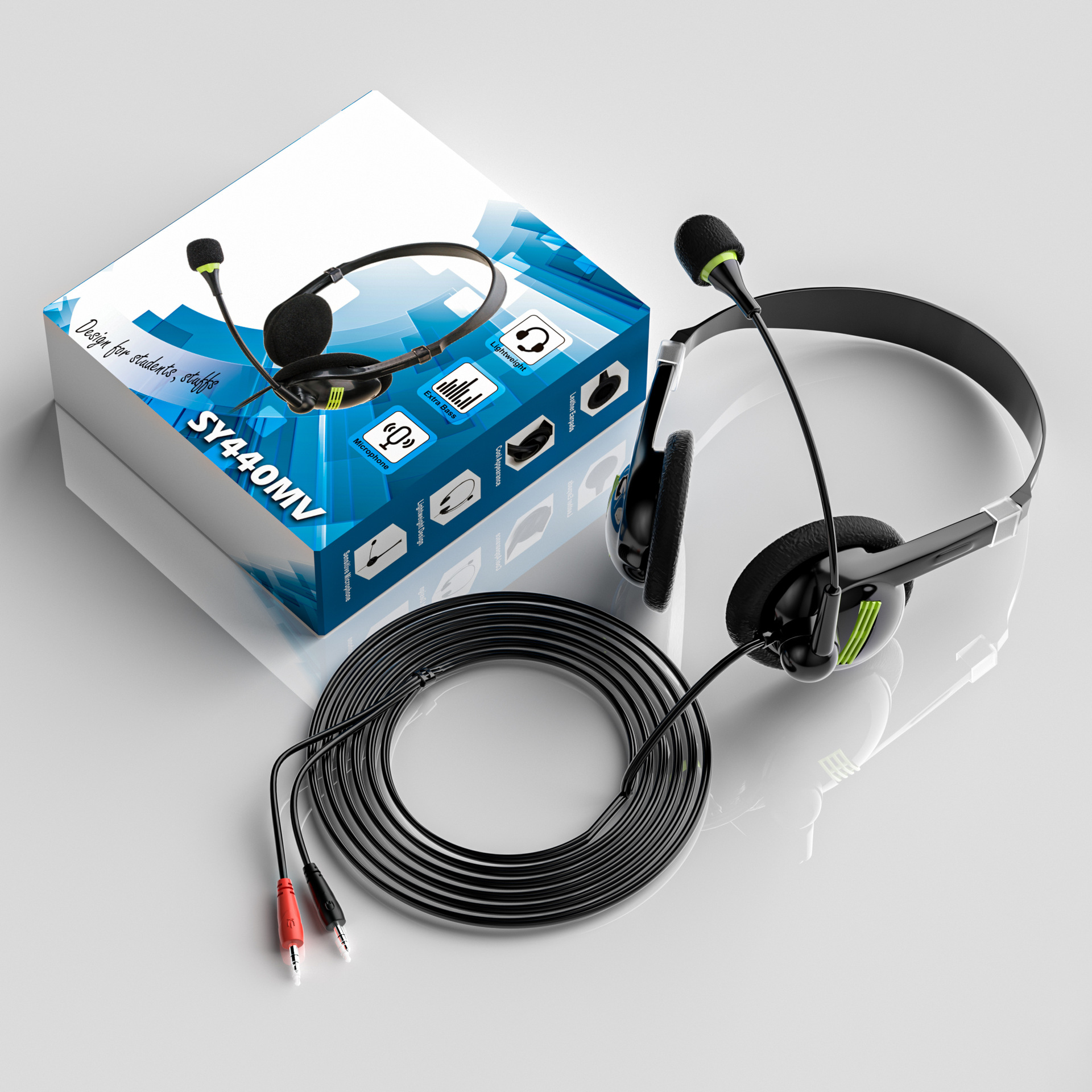 wired unilateral operator headset professional telephone office noise reduction headset usb network class business student headset Specification drawing