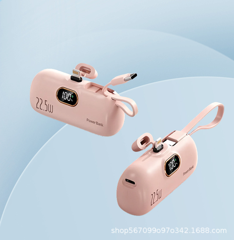 cross-border pocket capsule power bank power bank 5000mah mini compact aircraft carrying power bank full figure