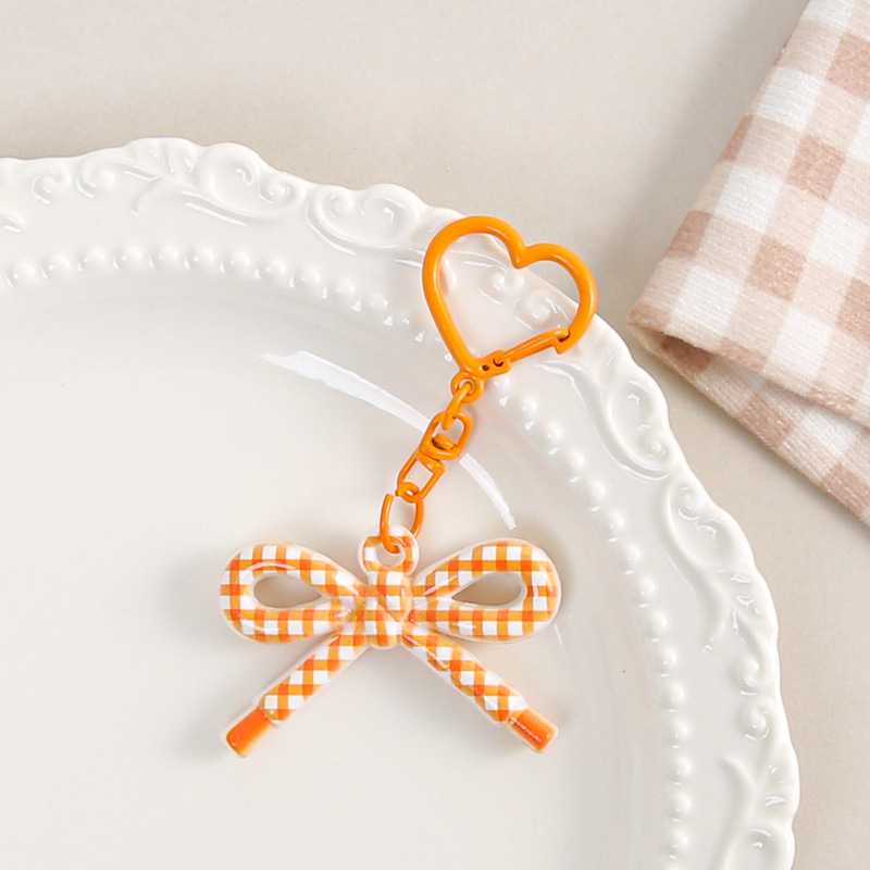 dopamine colorized decorative design bow sweet lovely key buckle bag accessories decorative pendant small gift accessories full figure