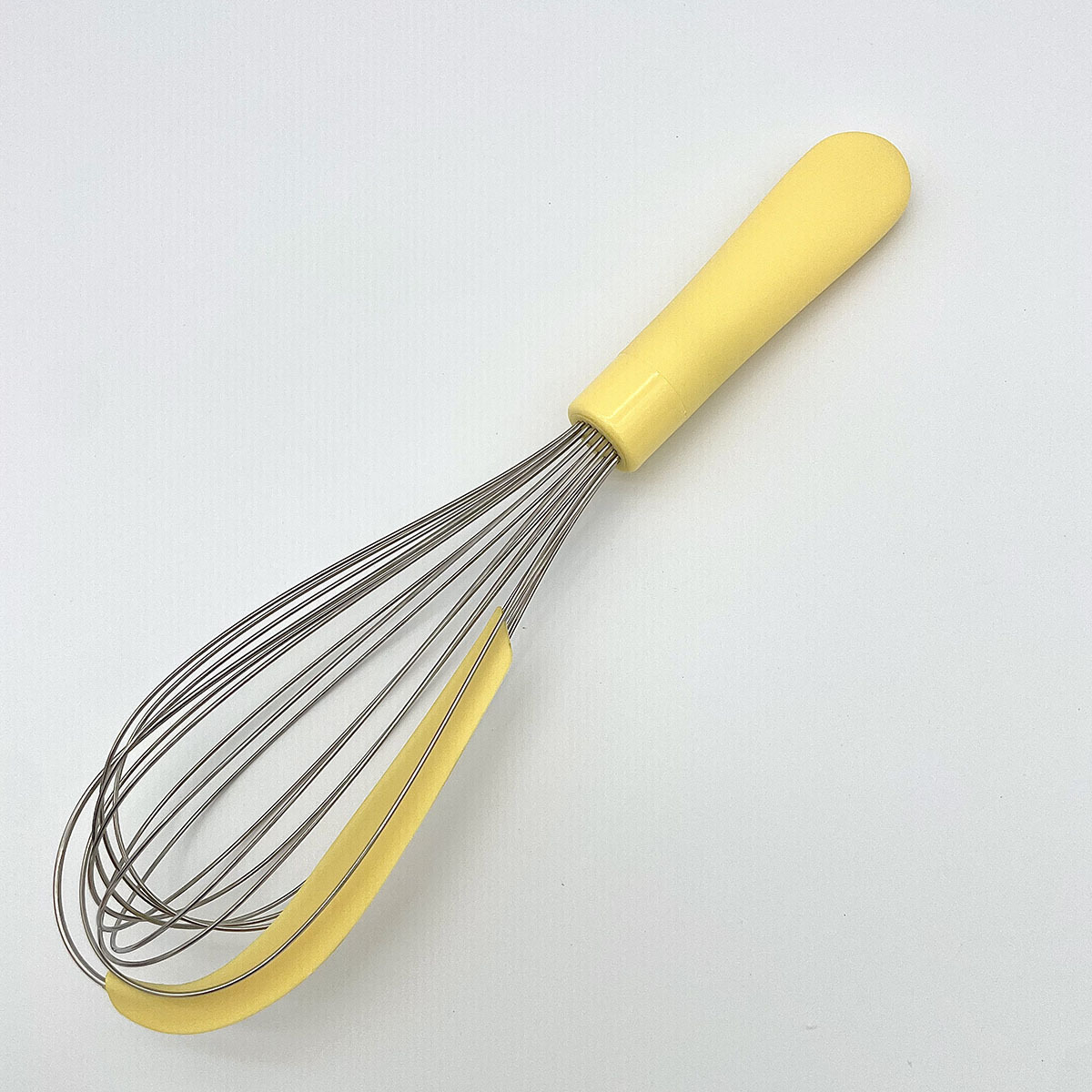 硅胶打蛋器带刮刀不锈钢奶油鸡蛋搅拌器手动多功能打蛋器 黄色