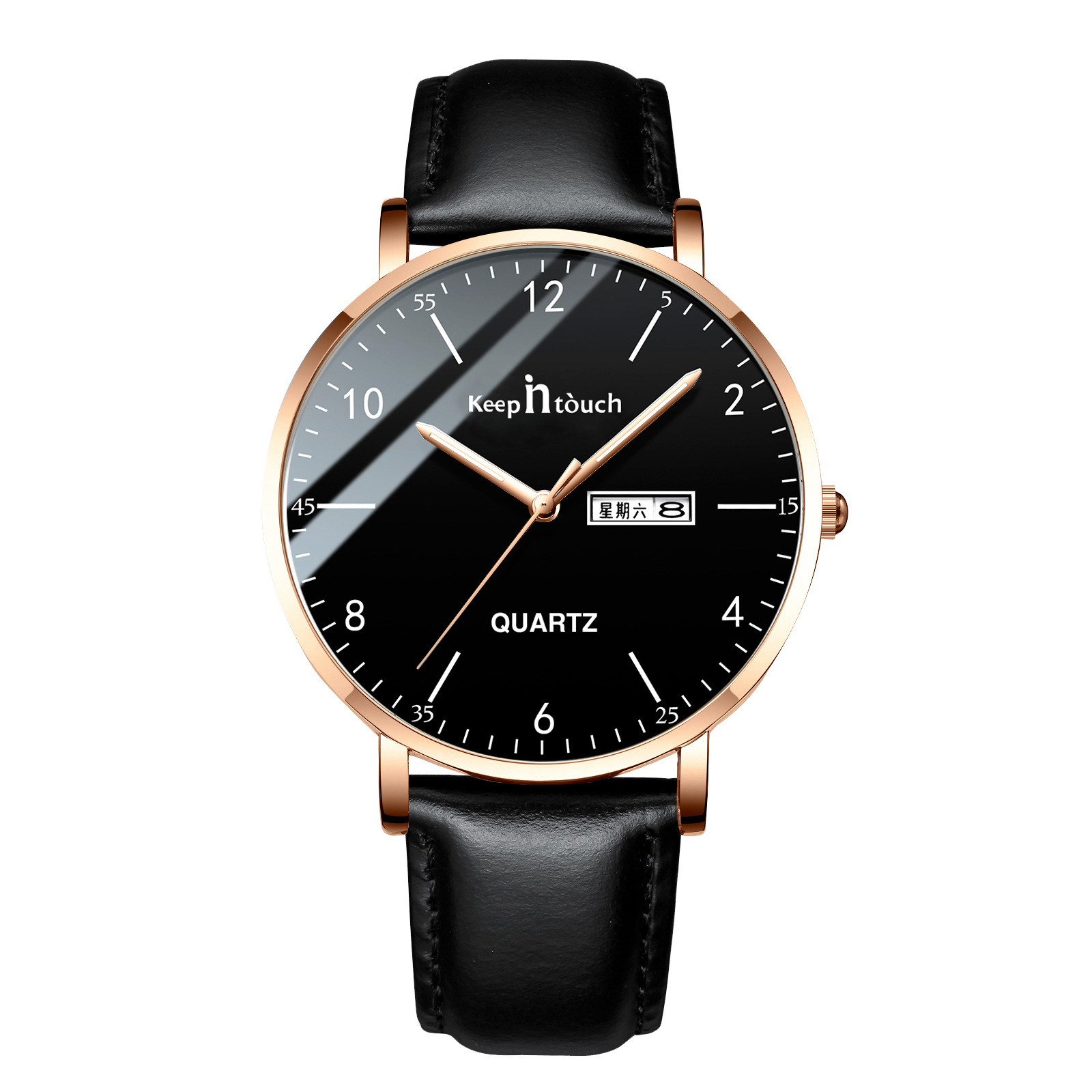 mute ultra-thin men's watch men's luminous waterproof quartz watch for junior and senior high school exams Item Picture