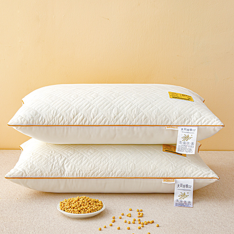 class a soybean pillow 48 × 74 pillow cervical support high loft pillow insert a pair of with pillowcase a set does not collapse nantong home textile details Picture