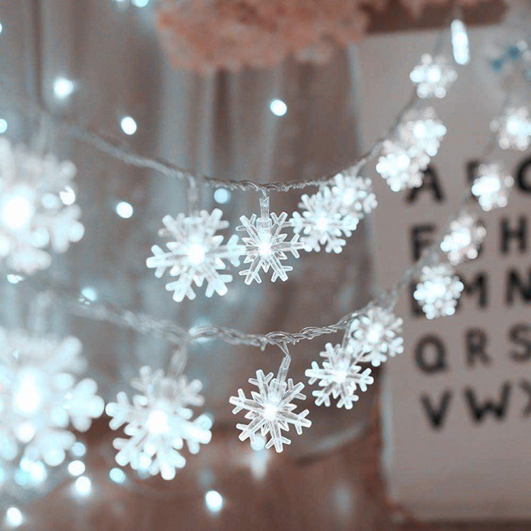 snowflake bulb string led light curtain light wholesale battery box new year spring festival colored lights christmas tree holiday decorative lights Application Scenario