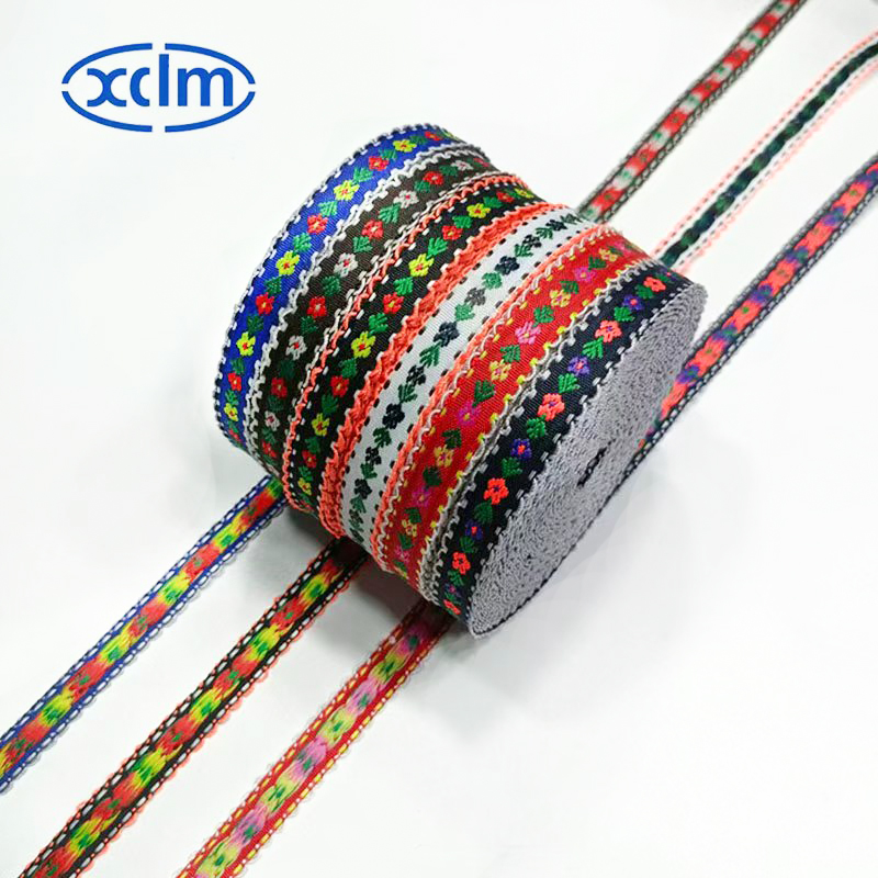 1.4cm pure cotton embroidered flower ethnic woven tape hand-decorated pastoral jacquard lace diy accessory Item Picture