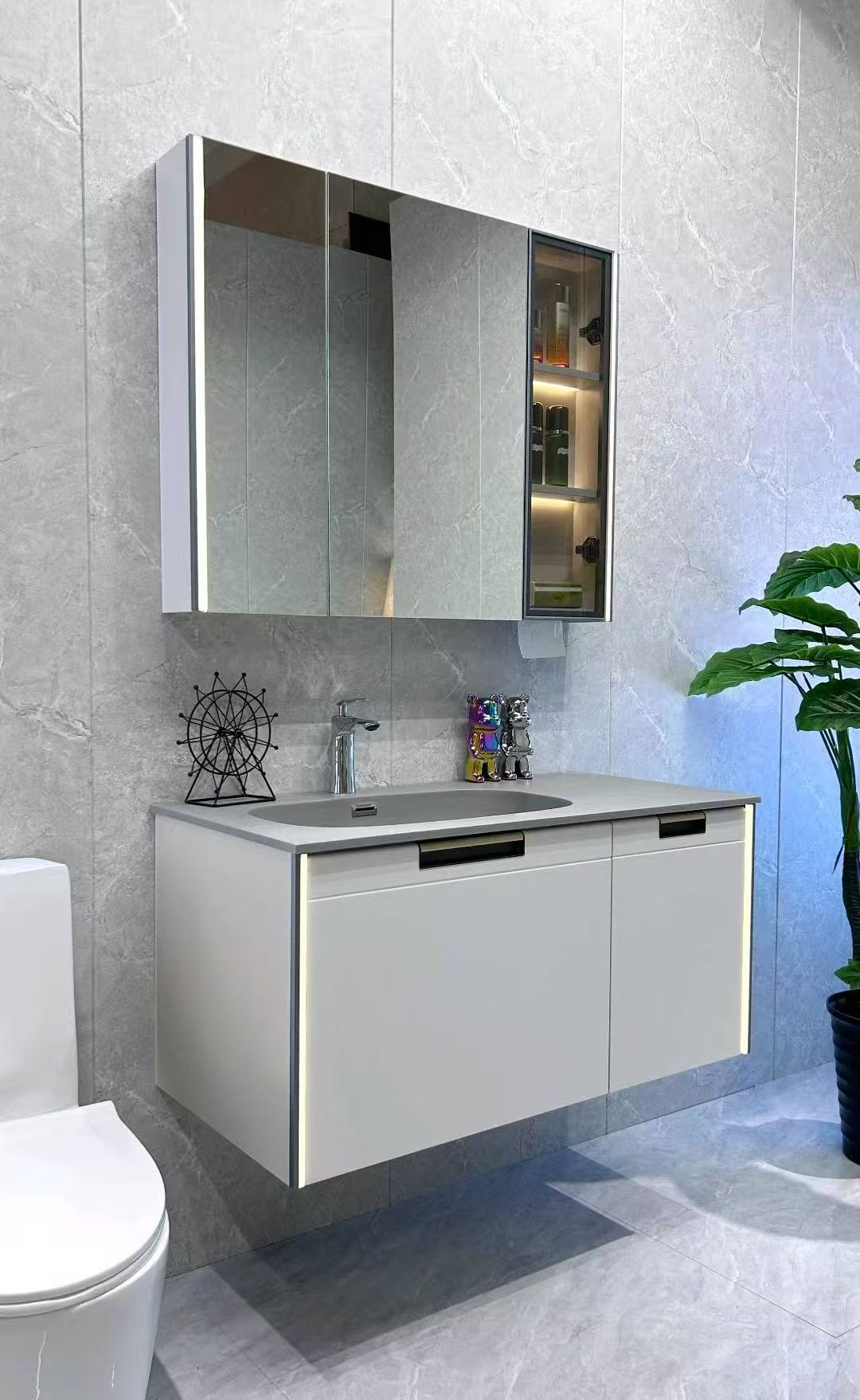 好家园装饰 轻奢简约系列实木免漆浴室柜