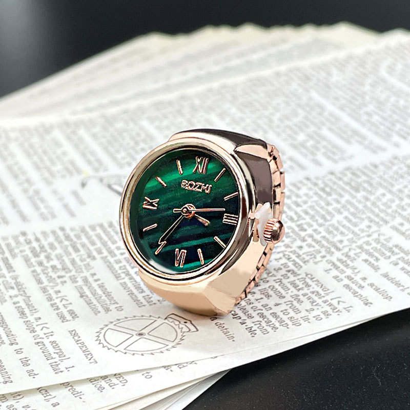[ring watch] small green watch advanced men and women hot sale ring watch foreign trade amazon alloy shell manufacturer direct wholesale full figure