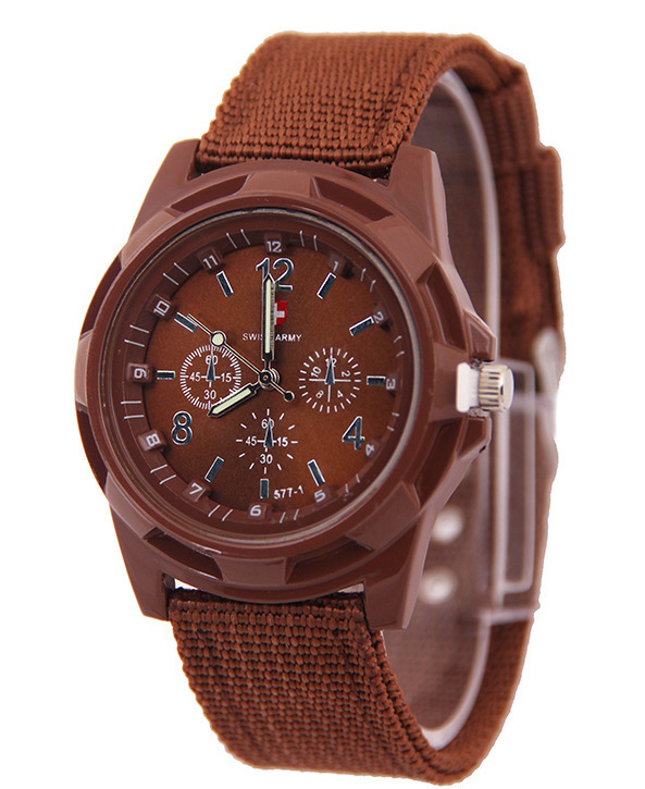 cross-border fashion nylon strap men's table woven belt army style watch trend luminous needle sport watch man's and woman's watch watch Item Picture