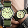 best-selling leisure woven nylon strap men's watch outdoor sports full luminous double calendar army style watch wrist watch wholesale Item Picture