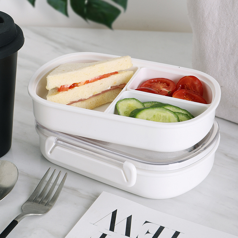 student insulated lunch box special lunch box for microwave oven plastic sealed fruit food compartment crisper lunch box Specification drawing