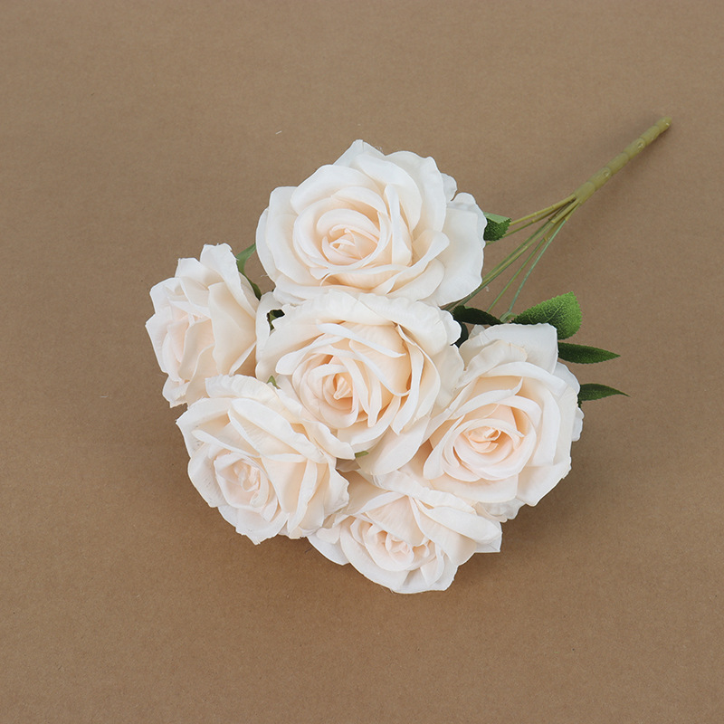 7-head crescent rose handle bundle wedding simulation flower wedding hotel rose wall decorative fake flower factory wholesale Application Scenario