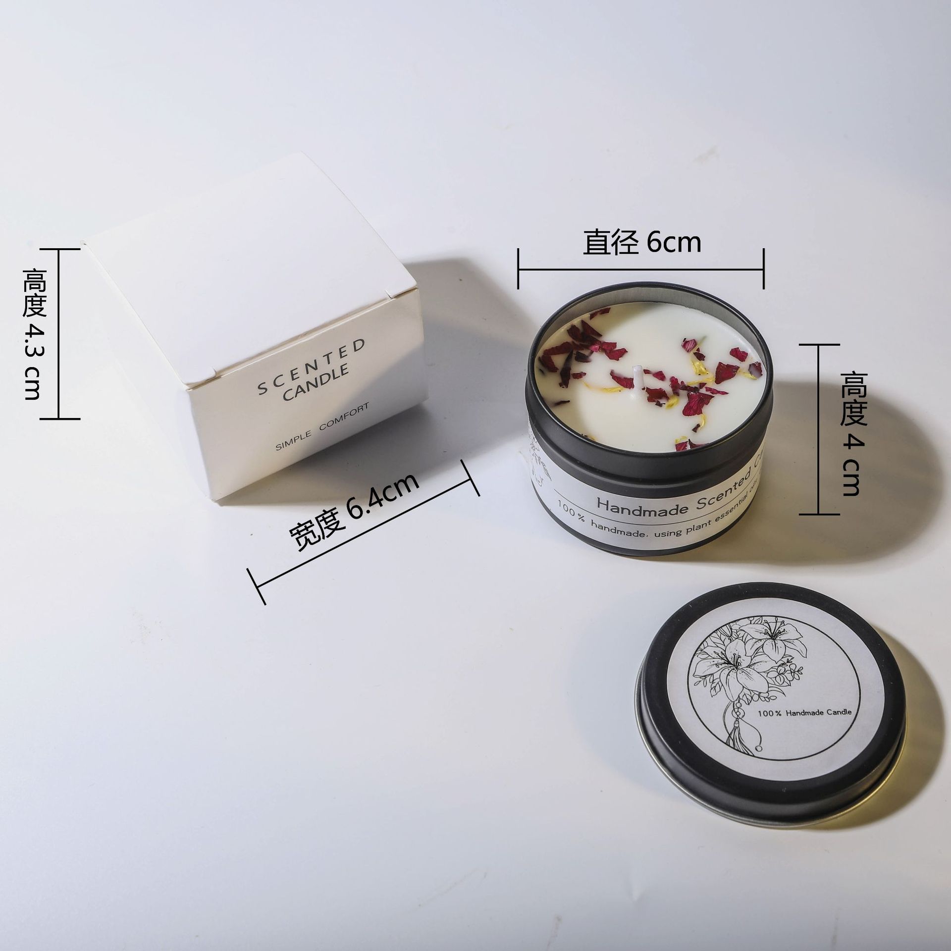cross-border soy wax dried flower fragrance candles? wedding gift birthday gift flower fragrance incense candle Item Picture