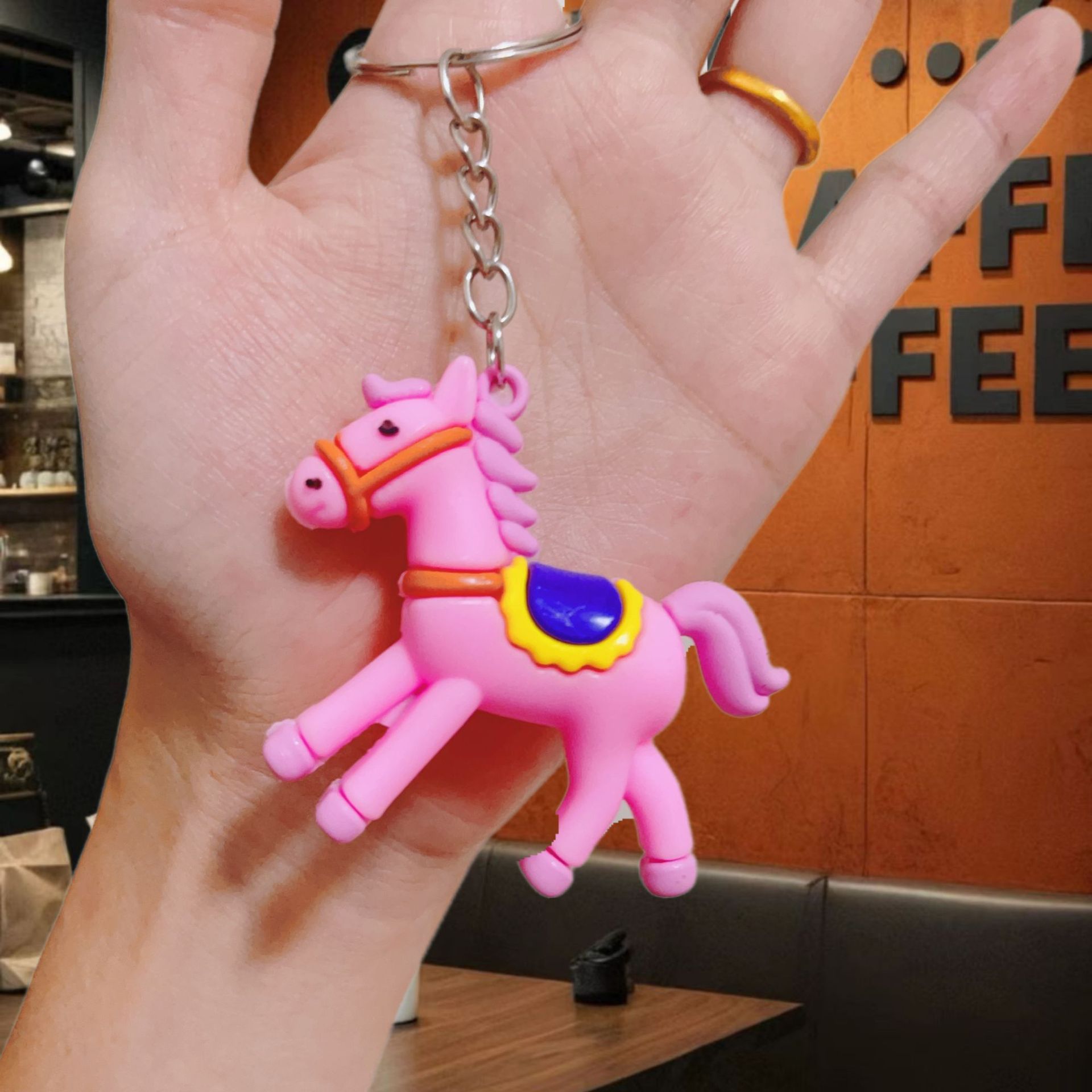 cross-border hot horse year keychain doll pendant cartoon trojan horse ornament immediately rich schoolbag chinese zodiac horse gift details Picture