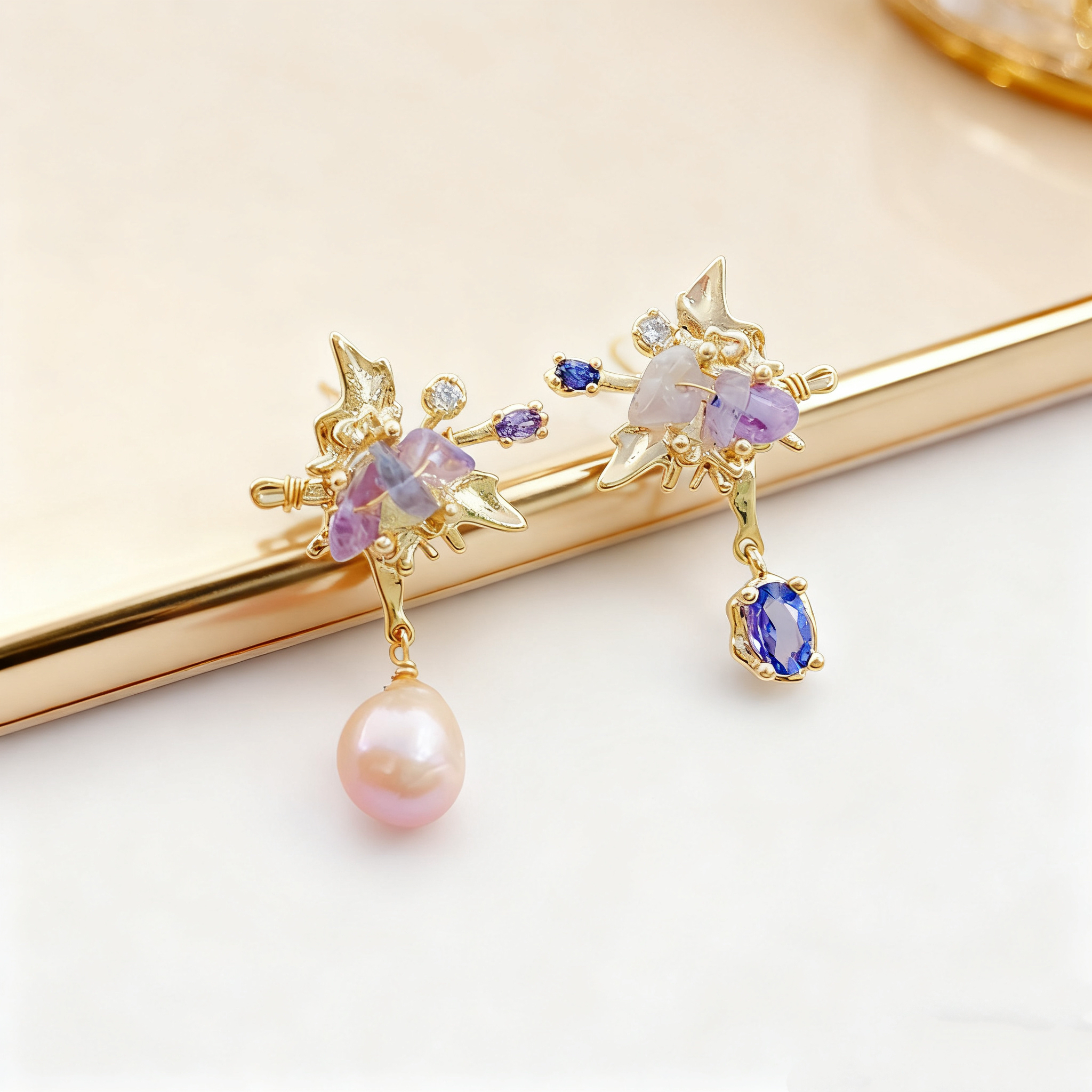 Long and elegant earrings, ear thread, silver stud earrings, women's fashionable earrings, women's accessories, long and fashionable stud earrings for women