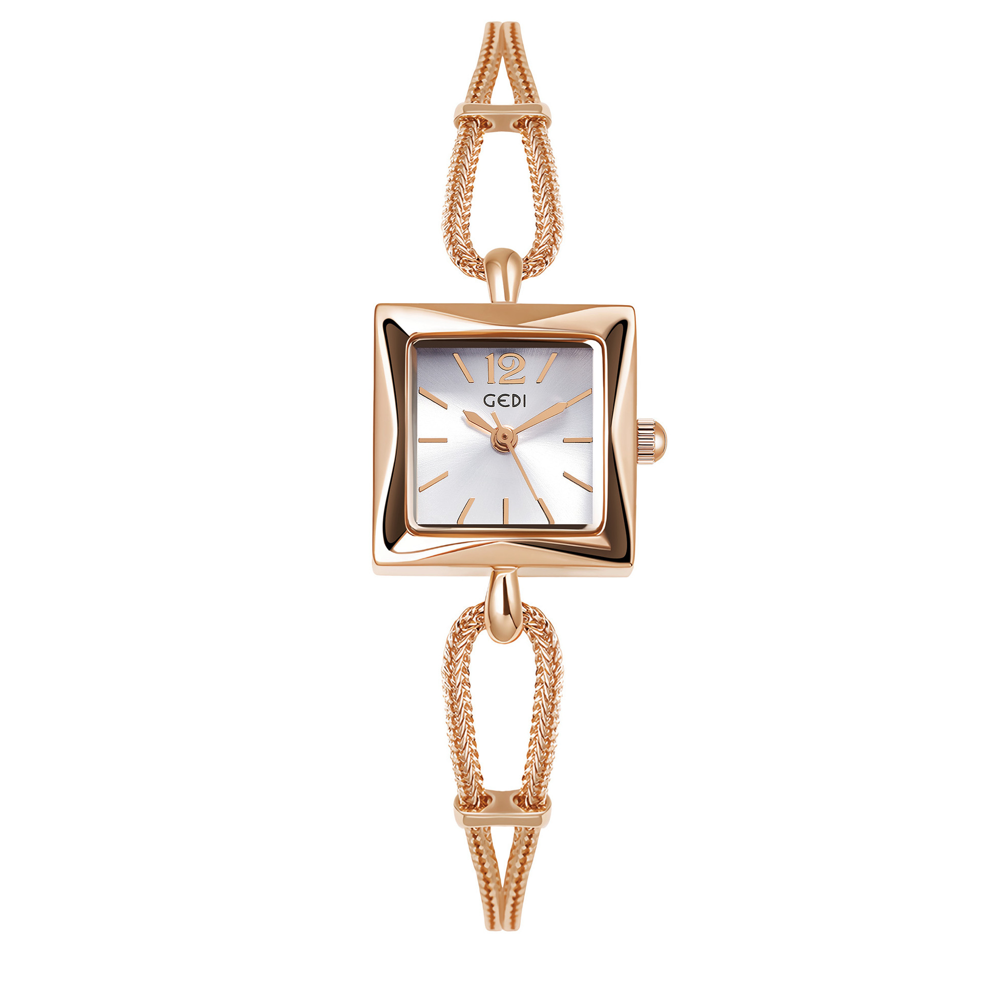 gedi niche high-grade women's watch simple small square plate alloy bracelet watch women's antique quartz watch wholesale Item Picture