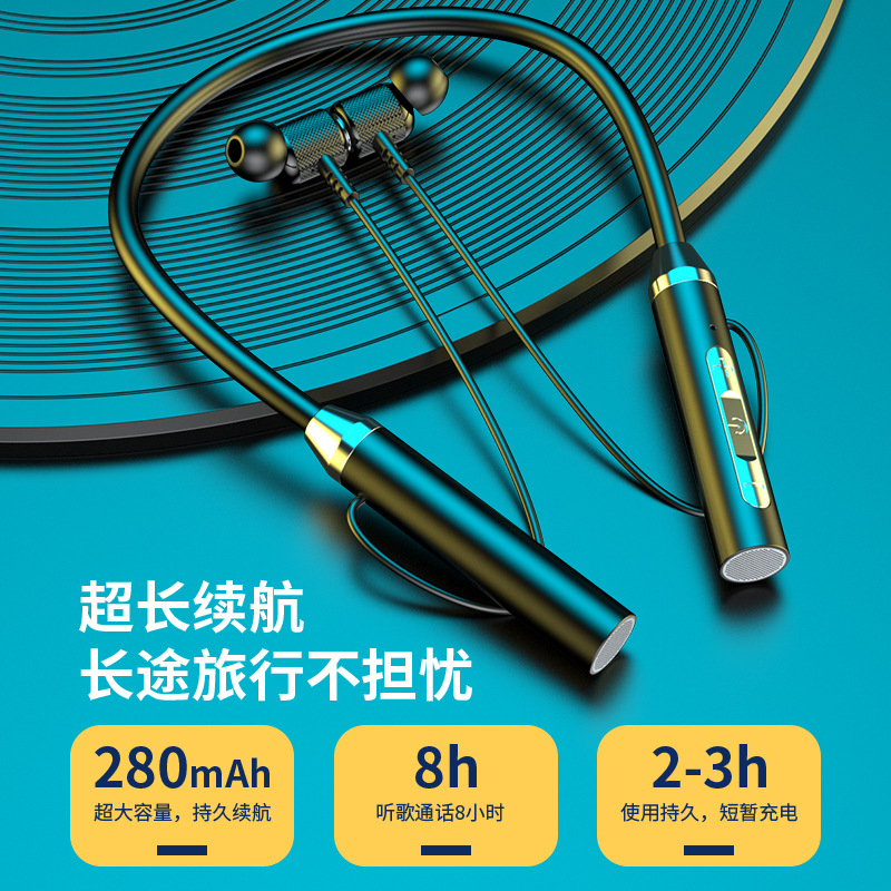 strictly selected bluetooth wireless headset halter sports binaural in-ear neck hanging ultra-long standby endurance factory wholesale Application Scenario
