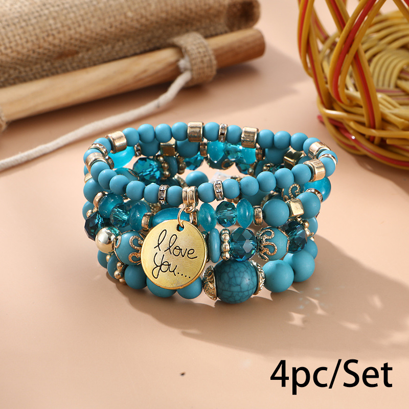europe and america cross border hot-selling new arrival bohemian bracelet creative tassel multi-layer beaded bracelet fashion jewellery full figure