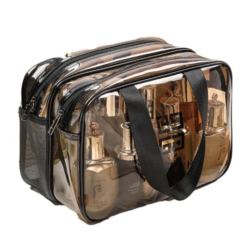 pvc double layer dry wet separation swim bag thick compartment transparent bath waterproof gym bag wash bag cosmetic bag Item Picture