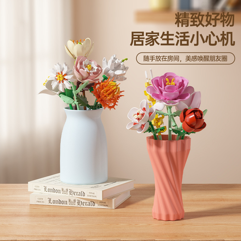 compatible with lego simulation building blocks flower single stem assembled preserved fresh flower bouquet handmade children's toys girls valentine's day gift Application Scenario