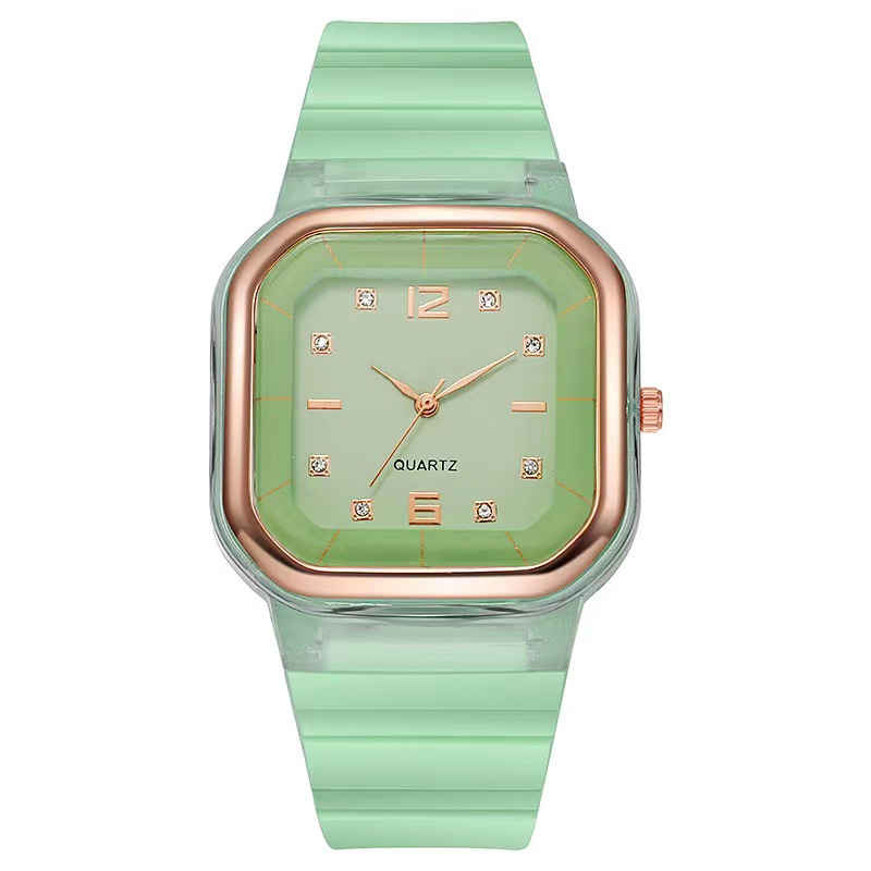 new fashion women's watches student square watch casual silicone trend children's watch women's quartz watch factory wholesale hand full figure