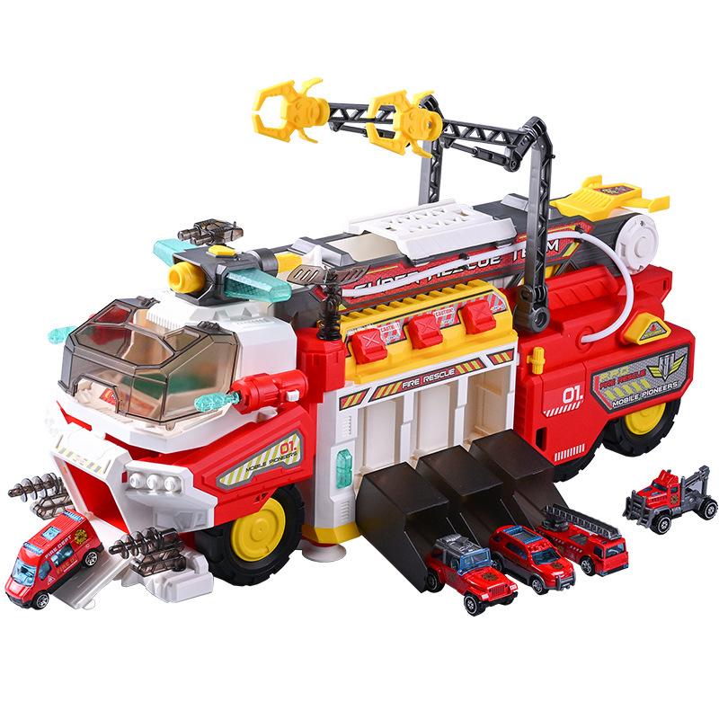 toy car sam same rescue fire truck engineering car boy police car kid big car chenghai's toy gift box Item Picture