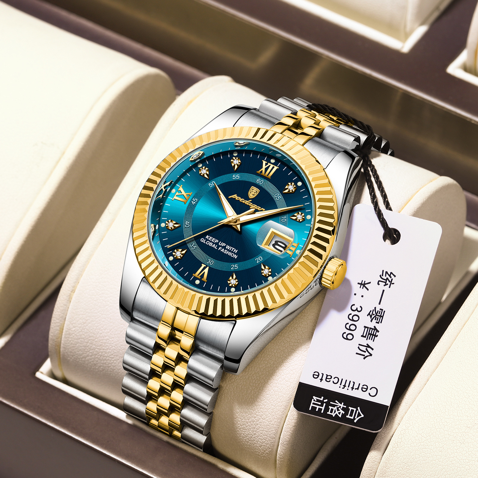 swiss brand watch men's new luxury calendar men's watches watch live broadcast foreign trade popular style one piece dropshipping details Picture