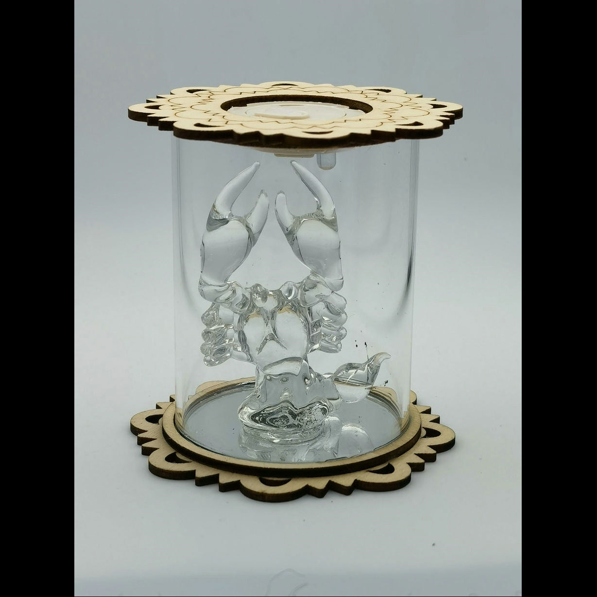 十二星座直筒8.5*6cm玻璃带灯摆件 金贝达瓷器水晶 7860-3328 拉丝玻璃工艺品摆件