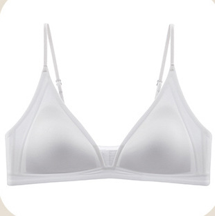 b32 simple glossy ultra-thin underwear women's summer big chest show sexy bra comfortable seamless sleep foundation hidden details Picture
