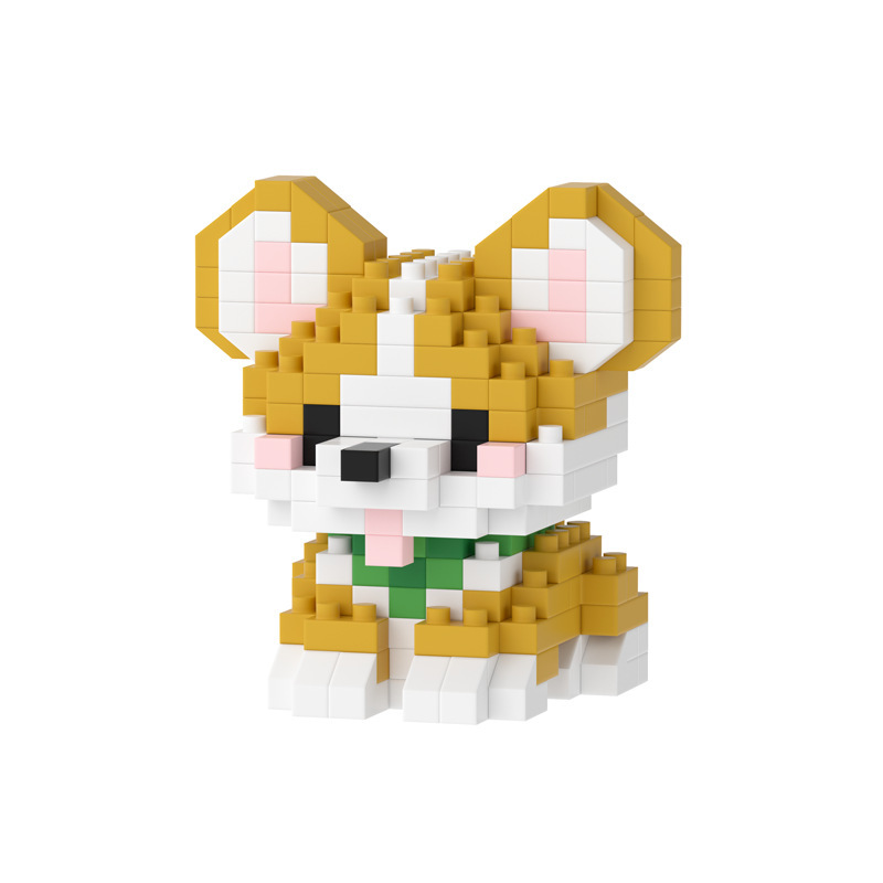 compatible with lego hakimi puppy husky kitten muppet micro particle building blocks decoration children's educational toys batch Item Picture