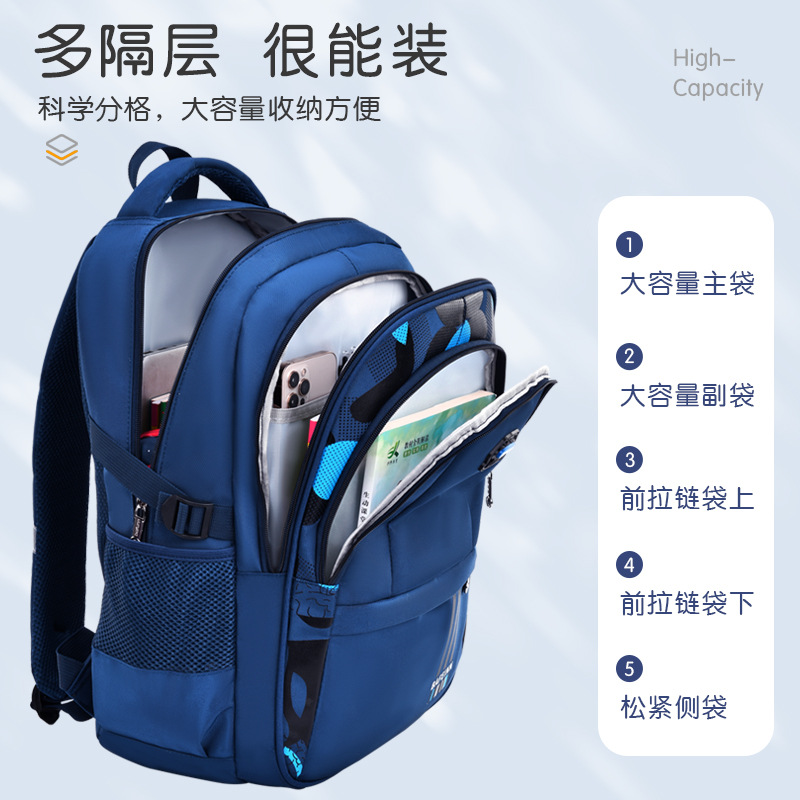 new high school student schoolbag men's lightweight casual children large capacity backpack for grade 1-3-6-9-12 Application Scenario