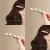 korean style female owner ~ light luxury pearl barrettes side clip side sweet retro duckbill clip bow travel hairpin female details Picture