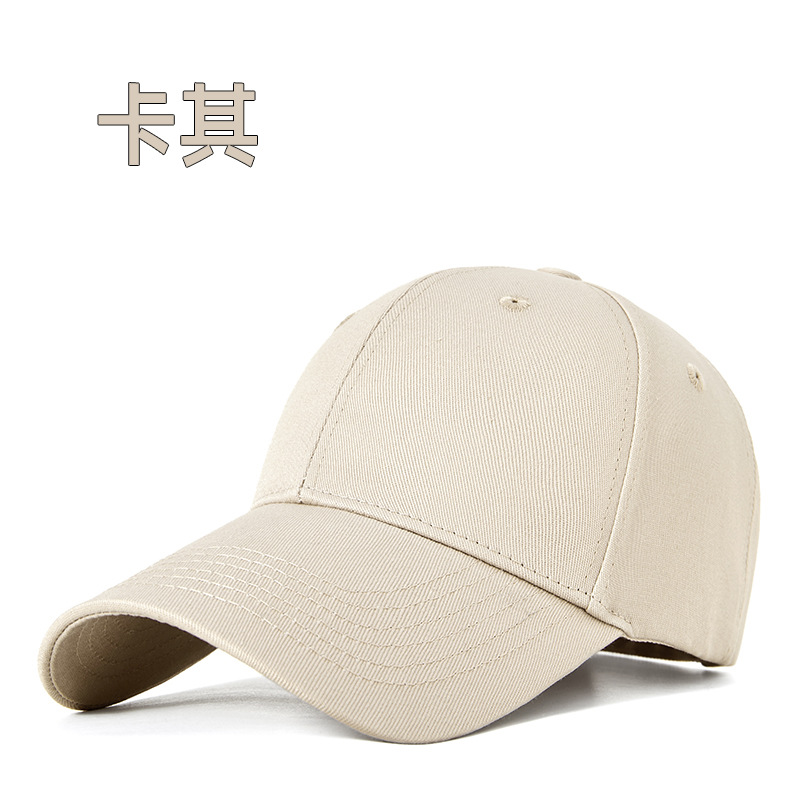 autumn and winter new pure cotton hard top peak cap women's all-match big head circumference hat korean big brim baseball cap men's custom details Picture
