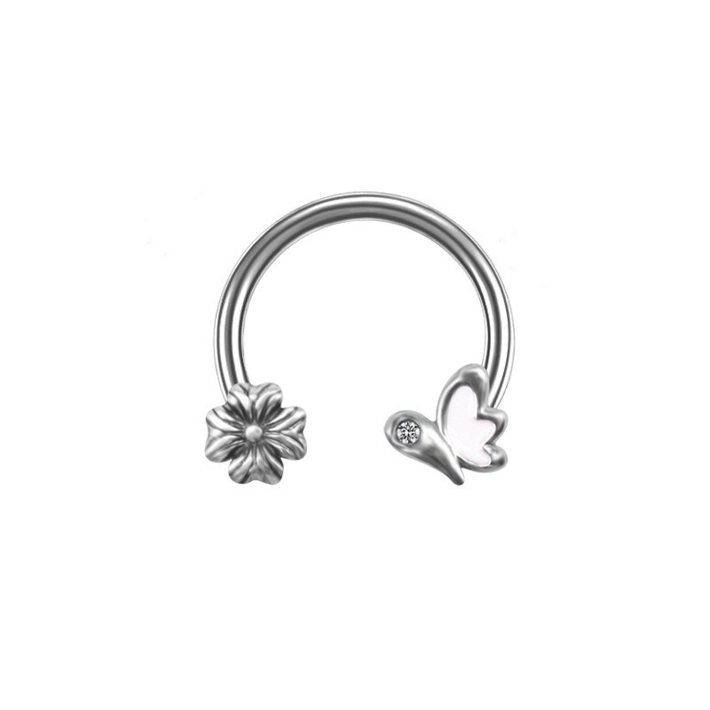 Silver jewelry, umbilical nails, half-hole soft clay diamond ball tray decorations, fashionable and individual girls' accessories, pendant pieces detail image 2