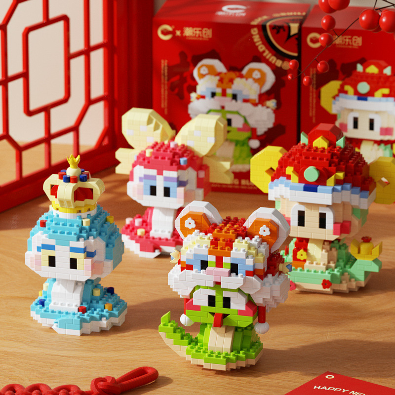compatible with lego snake year mascot little fairy god of wealth doll assembly educational toy gift decoration generation wholesale full figure