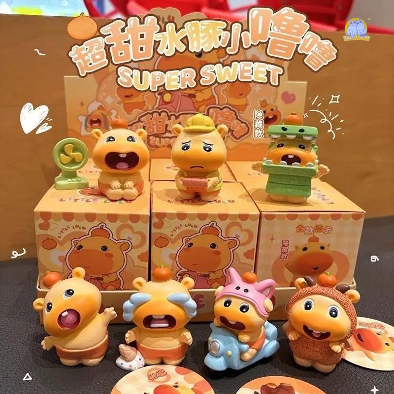 爆款卡通水豚噜噜摆件盲盒潮玩手办可爱周边豚仔创意汽车装饰公仔