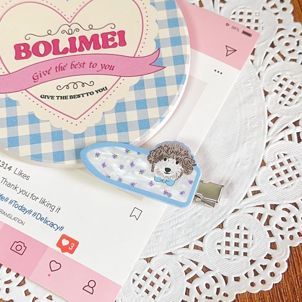 cute pet puppy set hair clips hair accessories cute girl heart traceless clip ins sweet all-matching fringe clip side clip Application Scenario