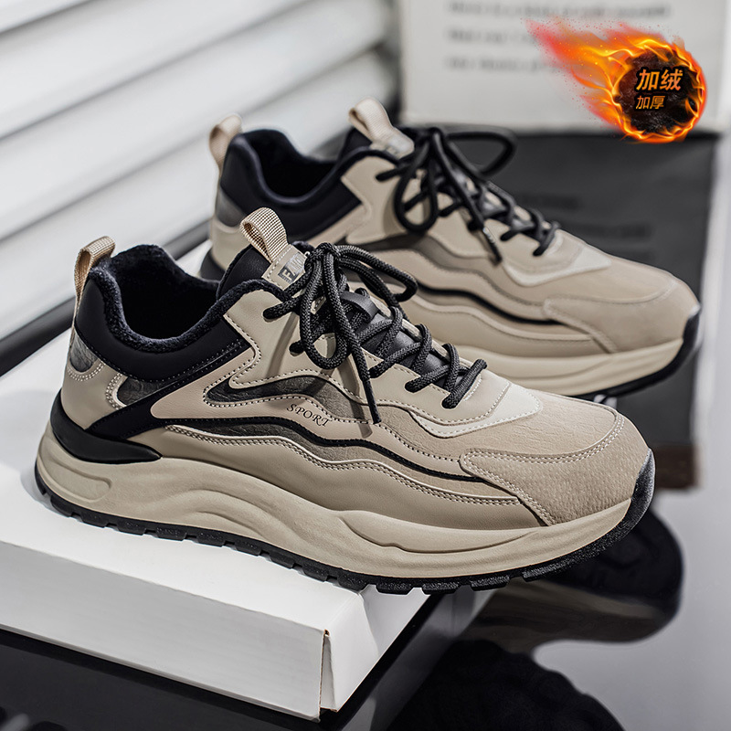 2025 fall winter men sneakers trendy all-match casual shoes cortez fleece-lined warm non-stinky men's shoes details Picture