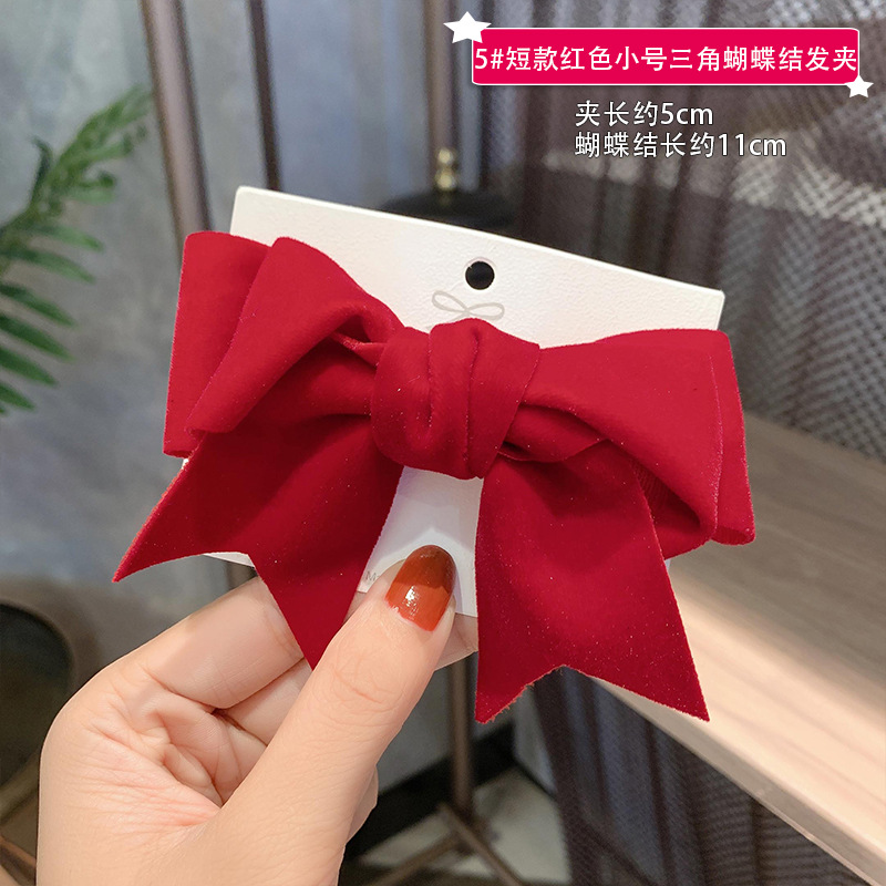 velvet big bow hairpin women's korean-style internet celebrity back head hair accessories temperament duckbill clip hairpin clip headdress Specification drawing