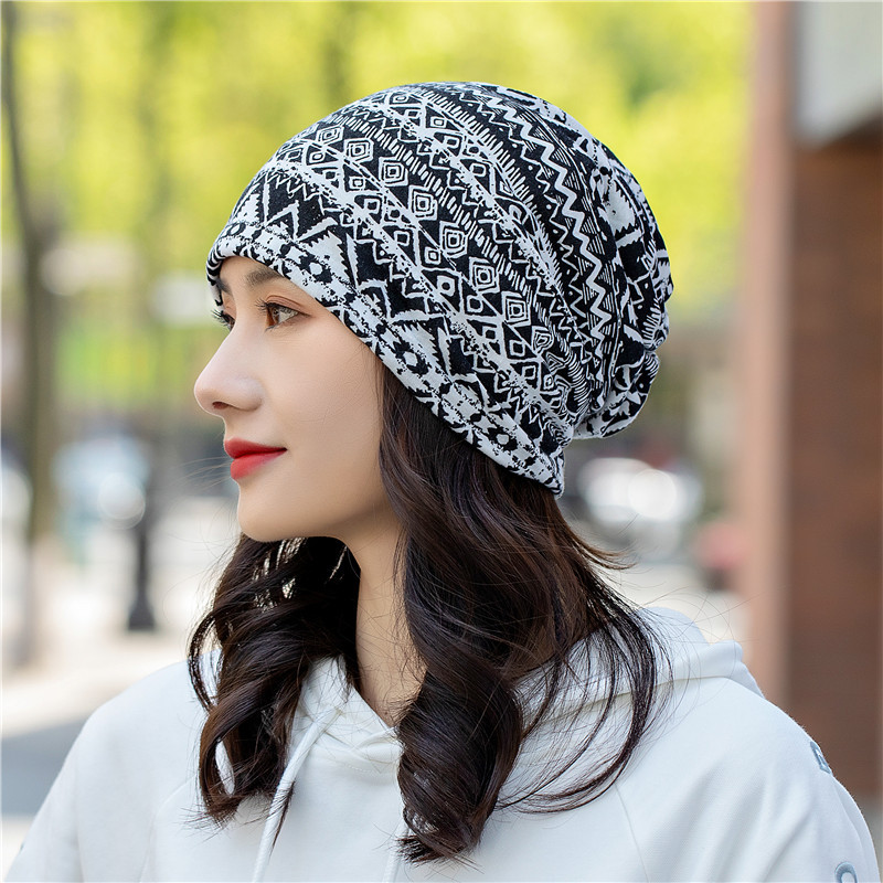 sleeve cap ethnic style series european and american korean style paisley head-wrapping hat cap for pregnant women pile heap cap dual-use scarf Application Scenario