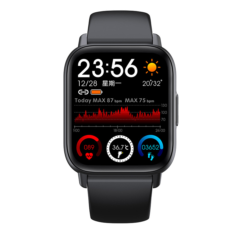 cross-border hot selling bluetooth calling smart watch real body temperature heart rate blood oxygen watch men's multi-functional sports smart watch details Picture