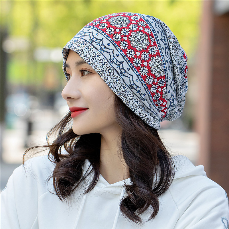 sleeve cap ethnic style series european and american korean style paisley head-wrapping hat cap for pregnant women pile heap cap dual-use scarf full figure