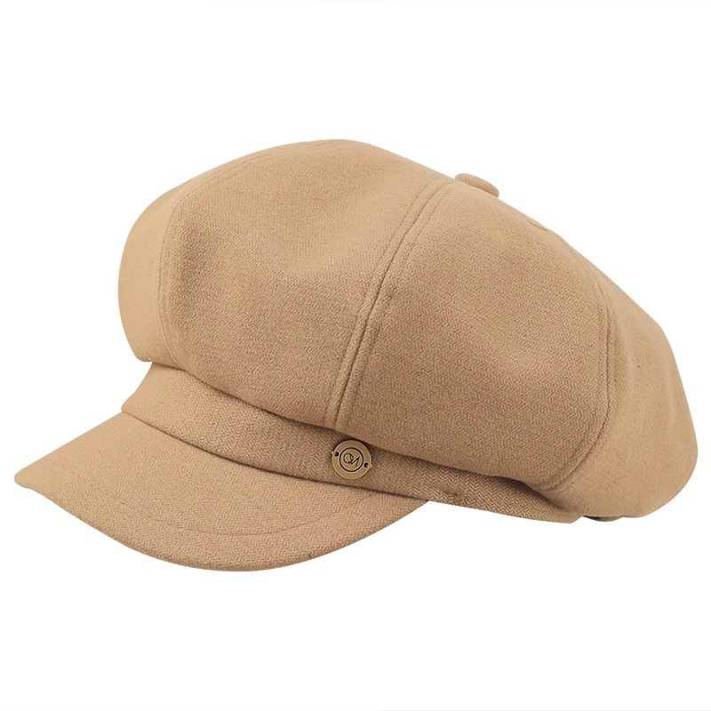women's autumn and winter japanese temperament all-match big head circumference woolen beret face-looking small warm painter newsboy cap Item Picture