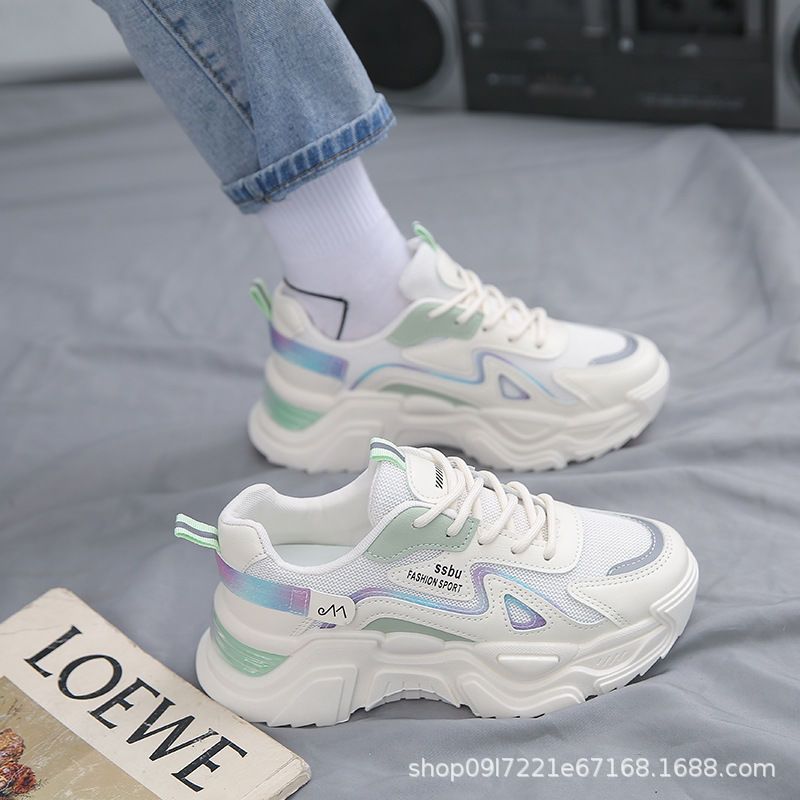 dad shoes women's 2025 spring and autumn new popular ins thick bottom all-match increased internet celebrity casual sports shoes details Picture